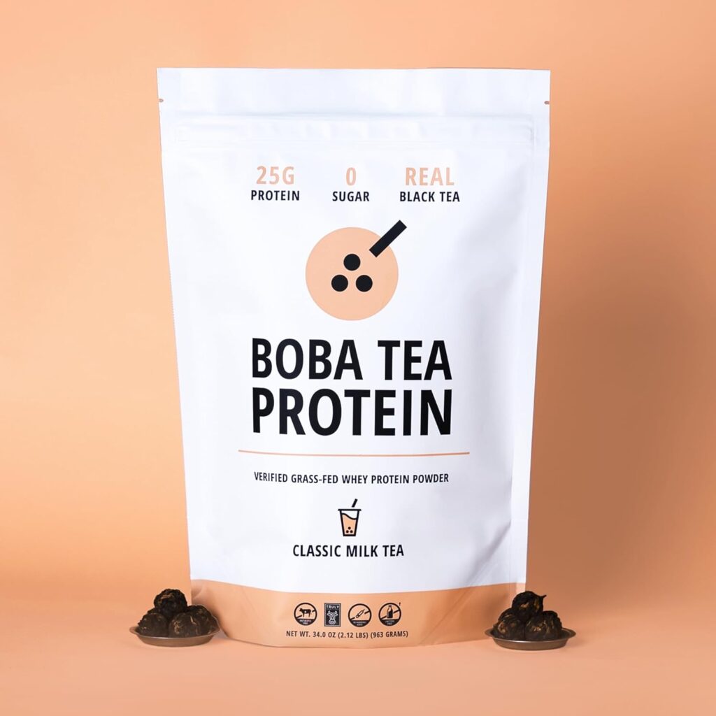 Boba Tea Protein Taro Milk Tea | 25g Grass-Fed Whey Protein Isolate Powder | Gluten-Free  Soy-Free Bubble Tea Protein Drink | Real Ingredients  Lactose-Free Protein Drink | 19 Servings