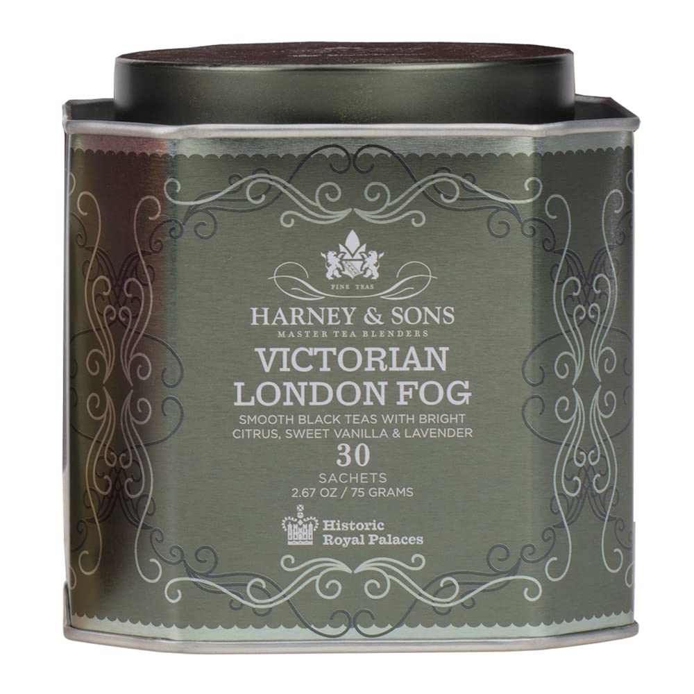 Harney  Sons Victorian London Fog Tea, Black and Oolong Tea with Citrus, Vanilla and Lavender | 30 Sachets, Historic Royal Palaces Collection