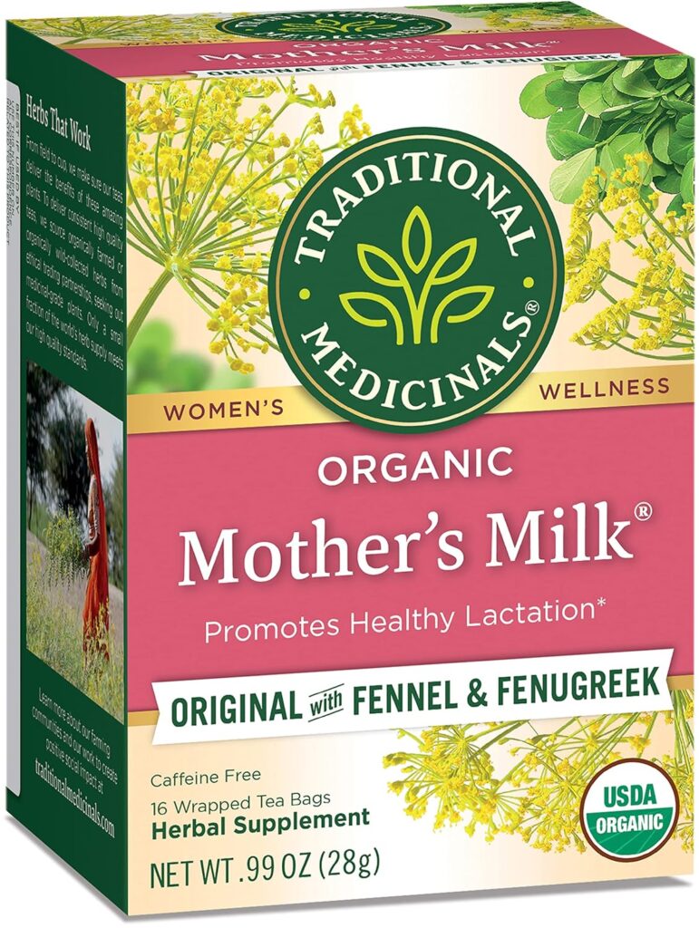 Traditional Medicinals Tea, Organic Mothers Milk, Promotes Healthy Lactation, Breastfeeding Support, 16 Tea Bags
